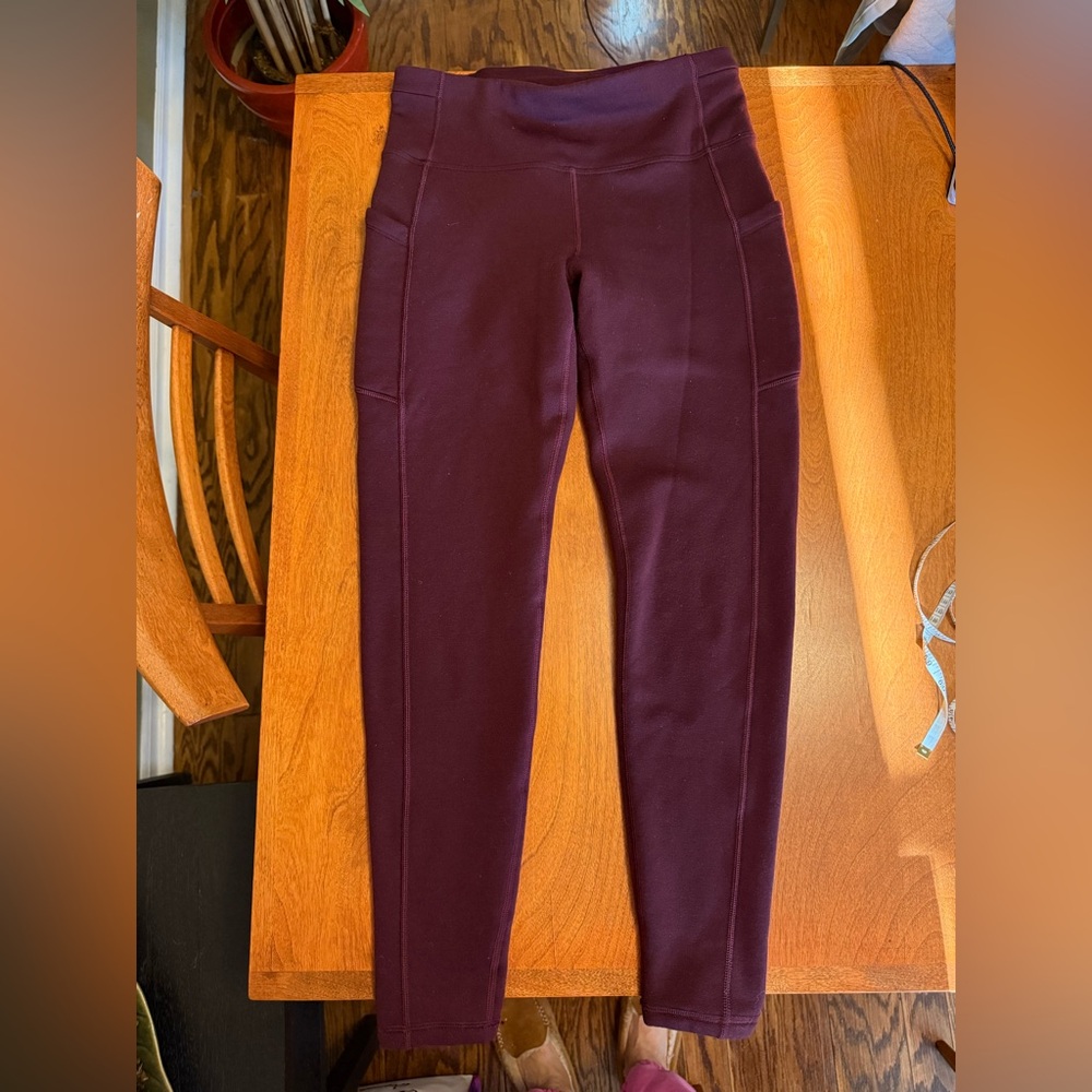 ATHLETA ALTITUDE TIGHT IN POLARTEC® POWER STRETCH® | women M | burgundy/maroon